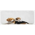 thumbnail image 1 of Beagle Kitchen Mat, Family with Mother and Puppy Domestic Fur Animal Photography, Plush Decorative Kitchen Mat with Non Slip Backing, 47" X 19", Pale Caramel White Black, by Ambesonne, 1 of 1