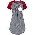thumbnail image 5 of Shldybc Women's Short Sleeve Striped Nursing Breastfeeding Sleepwear Dress, Maternity Clothes, Summer Dress, 5 of 9