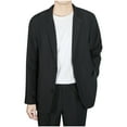 thumbnail image 2 of Tawop Mens Coats Blazers Long Sleeve Pockets Trendy Solid Mens Clothing,Black,4XL, 2 of 9