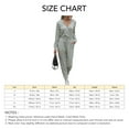 thumbnail image 7 of Long Sleeve Pants Jumpsuit Slim Lace Up V Neck Polyester Fashion Casual Women's Clothing Light Gray XXL, 7 of 7