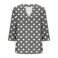 thumbnail image 5 of Plus Size Tops for Women Summer 3/4 Sleeve Tunic Shirts V Neck Oversized Loose Fit Floral Print Fashion T Shirt Dressy Casual Work Blouses Y2K Boho Vacation Tees Cancel Membership Previous Orders, 5 of 5