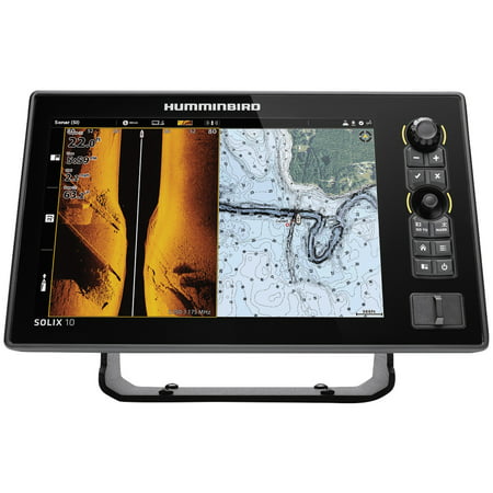Humminbird 411010-1 SOLIX 10 CHIRP G2 Sonar Combo Fishfinder/GPS/Chartplotter with MEGA Down & Side Imaging + & 10.1