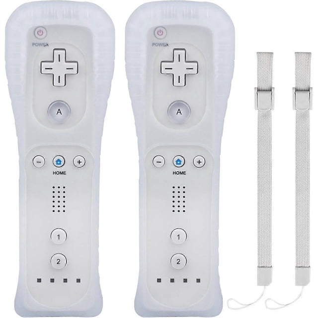 2 WII Controllers - Remote Game Controller with Silicone Shell - w