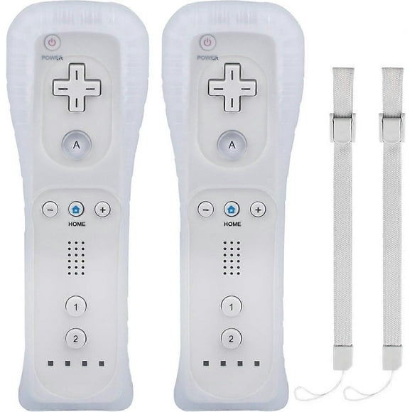 2 WII Controllers - Remote Game Controller with Silicone Shell - w