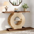 thumbnail image 3 of Tribesigns Entryway Table with Storage, Wood Console Table for Living Room Entryway, 39.3-Inch Sofa Table Small Accent Hallway Table with Shelves and Circle Base, 3 of 8
