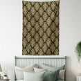 thumbnail image 4 of Autumn Damask Tapestry, Victorian Pattern Art Floral Motif Ornamented Design Image, Wall Hanging for Bedroom Living Room Dorm Decor, 40W X 60L Inches, Charcoal Grey and Pale Camel, by Ambesonne, 4 of 5