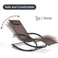 thumbnail image 3 of Outdoor Chaise Lounge with Detachable Pillow, Outdoor Lounge Chairs,  265 lbs Capacity, Brown, 3 of 10