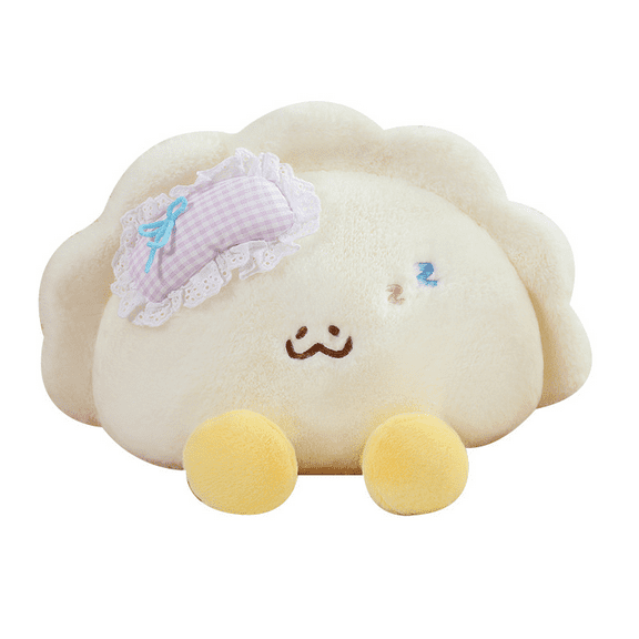 Cute Dumpling Plush Toy Pillow, Soft Stuffed Sleeping Dumpling Doll for Kids and Adults, Adorable Cuddle Plushie for Bedtime Comfort and Relaxation, Perfect Birthday, Christmas, or Holiday Gift