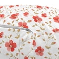 thumbnail image 3 of Flower Pouf Cover with Zipper, Flourishing Peonies in Vintage Style Flower Buds Bloom Summer Garden Art, Soft Decorative Fabric Unstuffed Case, 30" W X 17.3" L, Dark Coral White, by Ambesonne, 3 of 5