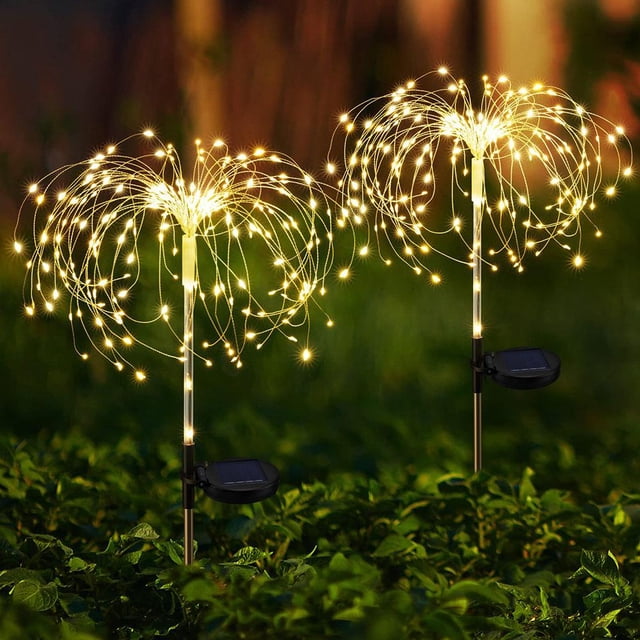 Lámpara 125LED Solar Fireworks Luz de diente de león Decoración de patio de jardín al aire libre (1pc)