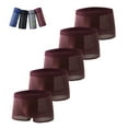 thumbnail image 2 of Riecok Mens Briefs Underwear Mid-Rise Stretch Breathable Soft Comfortable Tagless Plat Brifes 5PC Wine XXL, 2 of 8