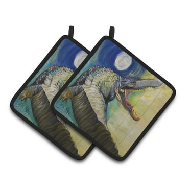 Carolines Treasures JMK1207PTHD Alligator Pair of Pot Holders , 7.5HX7.5W, multicolor