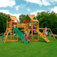 thumbnail image 3 of Gorilla Playsets Pioneer Peak Wooden Swing Set with Wood Roof, Tire Swing, and Clatter Bridge and Tower, 3 of 17