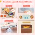 thumbnail image 4 of Costway Corner Play Kitchen with Lights & Sounds Wooden Toy Kitchen Set Storage for Ages 3+ Pink, 4 of 10