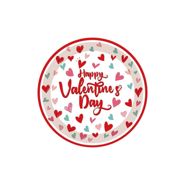 Platos de Papel Decorativos Conjunto de Vajillas de Fiesta Temática Del Día de San Valentín, Platos de 7 Pulgadas / 9 Pulgadas Tazas Servilletas Servilletas de Papel Decorativo