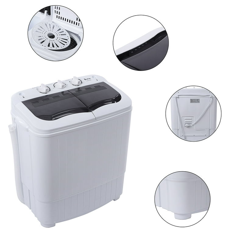 ZOKOP Portable Laundry Washing Machine,XPB35-ZK35 14.3(7.7 6.6)lbs  Semi-automatic Gray Cover Washing Machine 