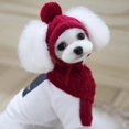 thumbnail image 3 of Hat for Dogs Winter Warm Stripes Knitted Hat+Scarf Collar Puppy Teddy Costume Christmas Clothes Santa Dog Costumes, 3 of 4