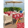 thumbnail image 4 of Outdoor Tablecloth with Umbrella Hole and Zipper, Christmas Red Rectangle Table Cloth 60x102 Inch Waterproof Tablecloth, Winter Snowflakes Xmas New Year Picnic Table Cover for Patio Camping, 4 of 7