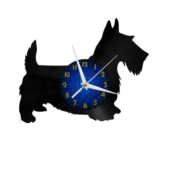 Scottish Terrier dog Vinyl Record Wall Clock for Kitchen Wall Decor Wall Art Gift for Lover Gift Idea for a Best Friend(B)