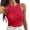 Red, variant on MEICHEN Short Tops Solid Women's Vest Color Sleeveless Tank Neck Round Women's Blouse Summer Fall Fashion Essentials Clothing