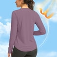 thumbnail image 6 of Dazajoo Womens Sun Protection Long Sleeve Tops Workout Running Hiking Athletic Gym Shirts Lightweight UPF50+ UV Rash Guard Tshirt Purple,S, 6 of 9