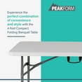 thumbnail image 2 of Peakform Compact Indoor or Outdoor Folding Banquet Table, 4 Foot, White, 2 of 12
