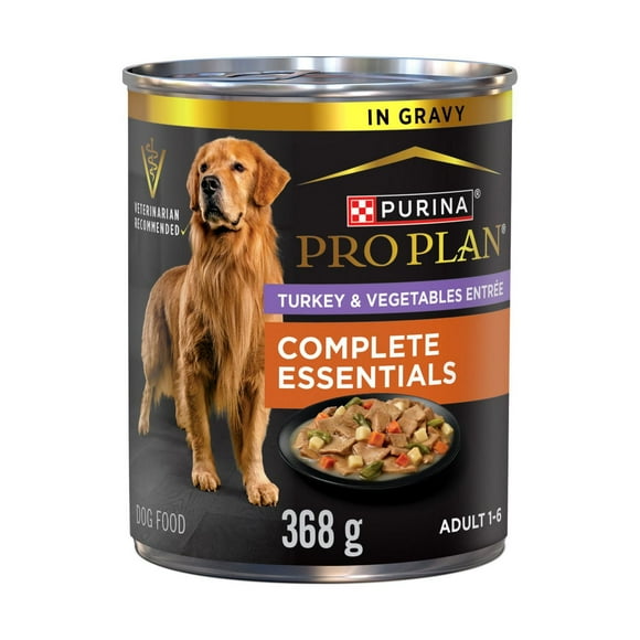 Purina Pro Plan Complete Essentials Entrée de Dinde et de Légumes Tranches en Sauce, Nourriture Humide pour Chiens 368 g