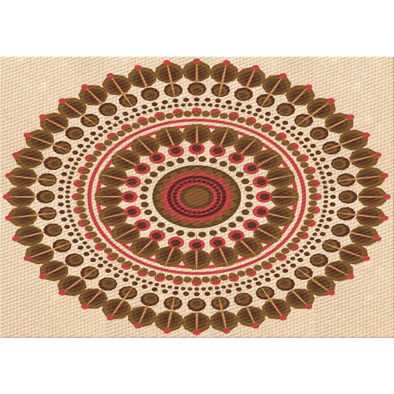 Ahgly Company Indoor Rectangle Patterned Mahogany Brown Area Rugs, 2' x 4'