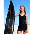 thumbnail image 3 of Aideaone Girl One Piece Swimdress Swimsuits Adjustable Straps Bathing Suit with kirt Tummy Control Swim Dresses Size 10-16, 3 of 6