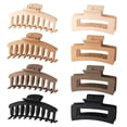 thumbnail image 1 of 8-Pack Large 4.3 Inch Non-Slip Matte Hair Claw Clips Set - Strong Plastic Grip Clamps with Metal Spring & Inner Teeth for Thick/Thin/Curly Hair - 4 Neutral Colors (Cream, Beige, Dark Brown, Black) -, 1 of 6