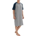 thumbnail image 4 of SAYFUT Mens Nightshirt Short Sleeve Nightwear Men Knee Length Comfy Loose Night Shirts Henley Sleep Shirt Soft Pajama Sleepwear M-XXXL, 4 of 7