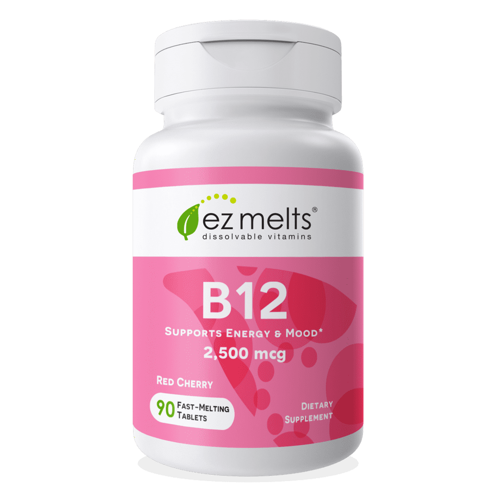 EZ Melts Vitamin B12 Methylcobalamin Fast Dissolve Tablets, 2500 mcg