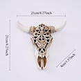 thumbnail image 5 of Dserhfy Retro Bull Skull Ornament Resin 3D Hollow Bull Skull Wall Sculpture Longhorn Cow Head Wall Art Decor for Living Room, 5 of 7