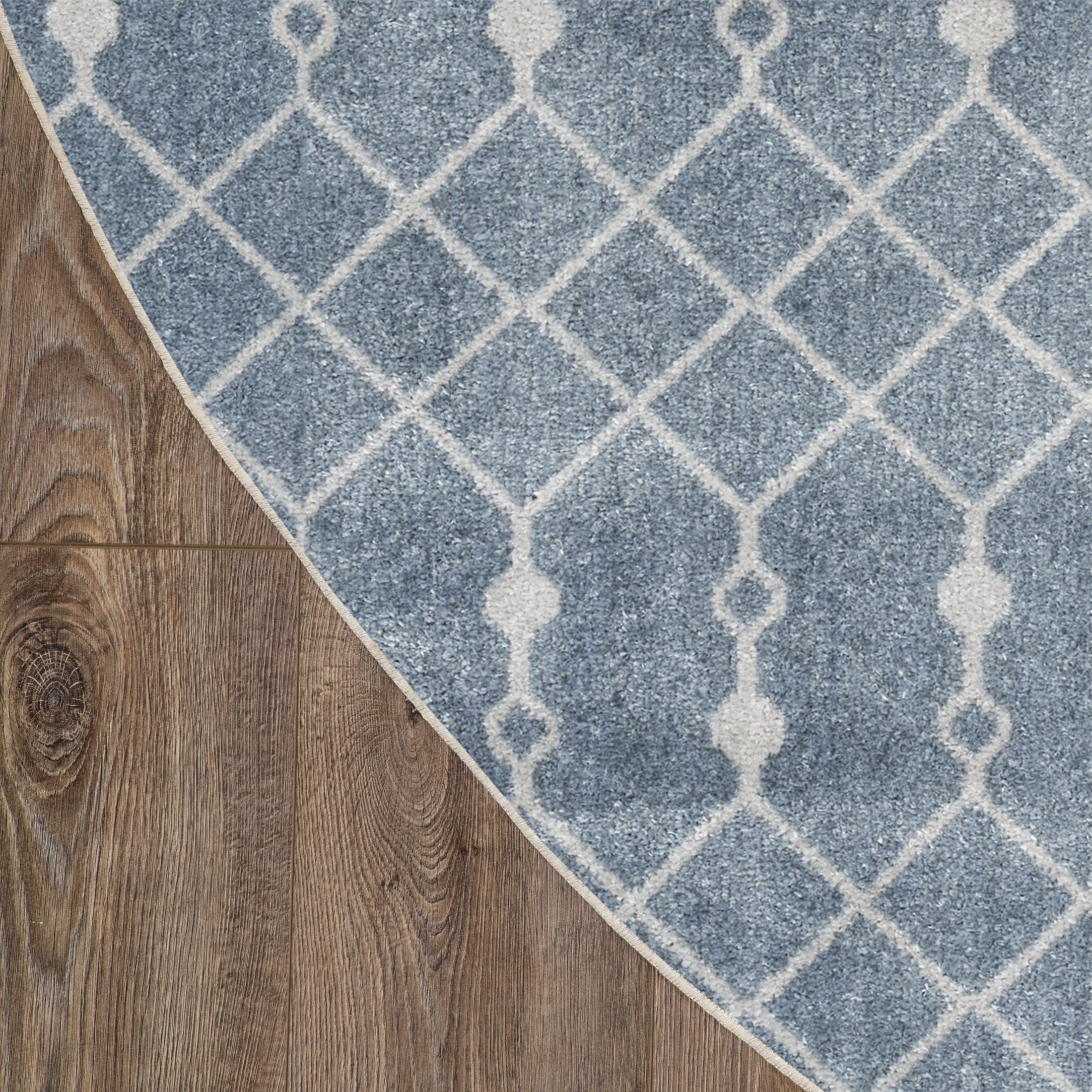 Nourison Astra Machine Washable 7'10" x Round Blue Bohemian Indoor Rug