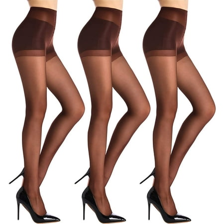 

HANRU Black Tights for Women 3 Pairs Sheer Tights with Control Top Pantyhose
