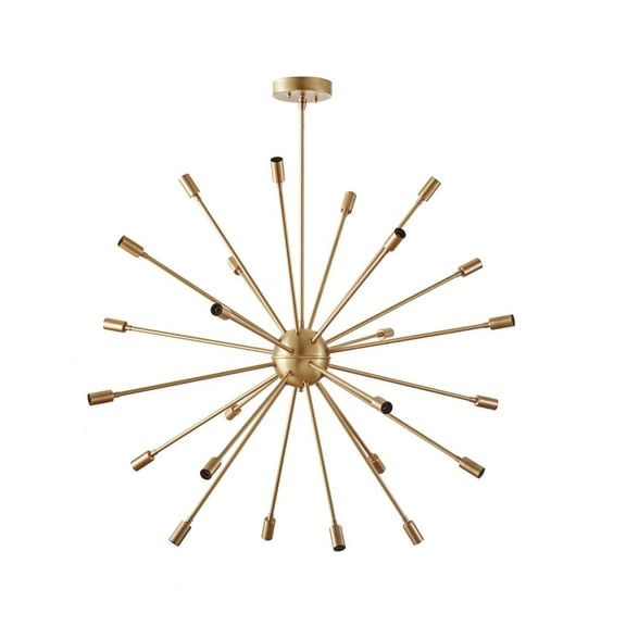 Vintage Designer Brass Finish Pendant Ceiling Hanging Chandelier (Golden) - 24 light