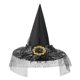 thumbnail image 1 of Sombreros de Halloween, sombrero de encaje de bruja, sombrero ancho acorralado para fiesta de festival, sombrero de poliéster para mujer, 1 of 2