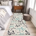 thumbnail image 4 of Aqua Grey Botanical 2'x6' Runner Rugs for Hallway Kitchen Bedside Non Slip, Rustic Country Spring Floral Summer Leafv Entryway Rug Runners with Rubber Backing, Long Carpet Runner for Laundry Room, 4 of 8