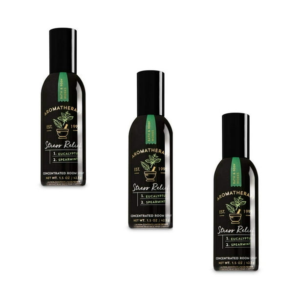 Concentrated Room Spray Aromatherapy Pack (3 Bottles, Stress Relief Eucalyptus Spearmint) 1.5 oz