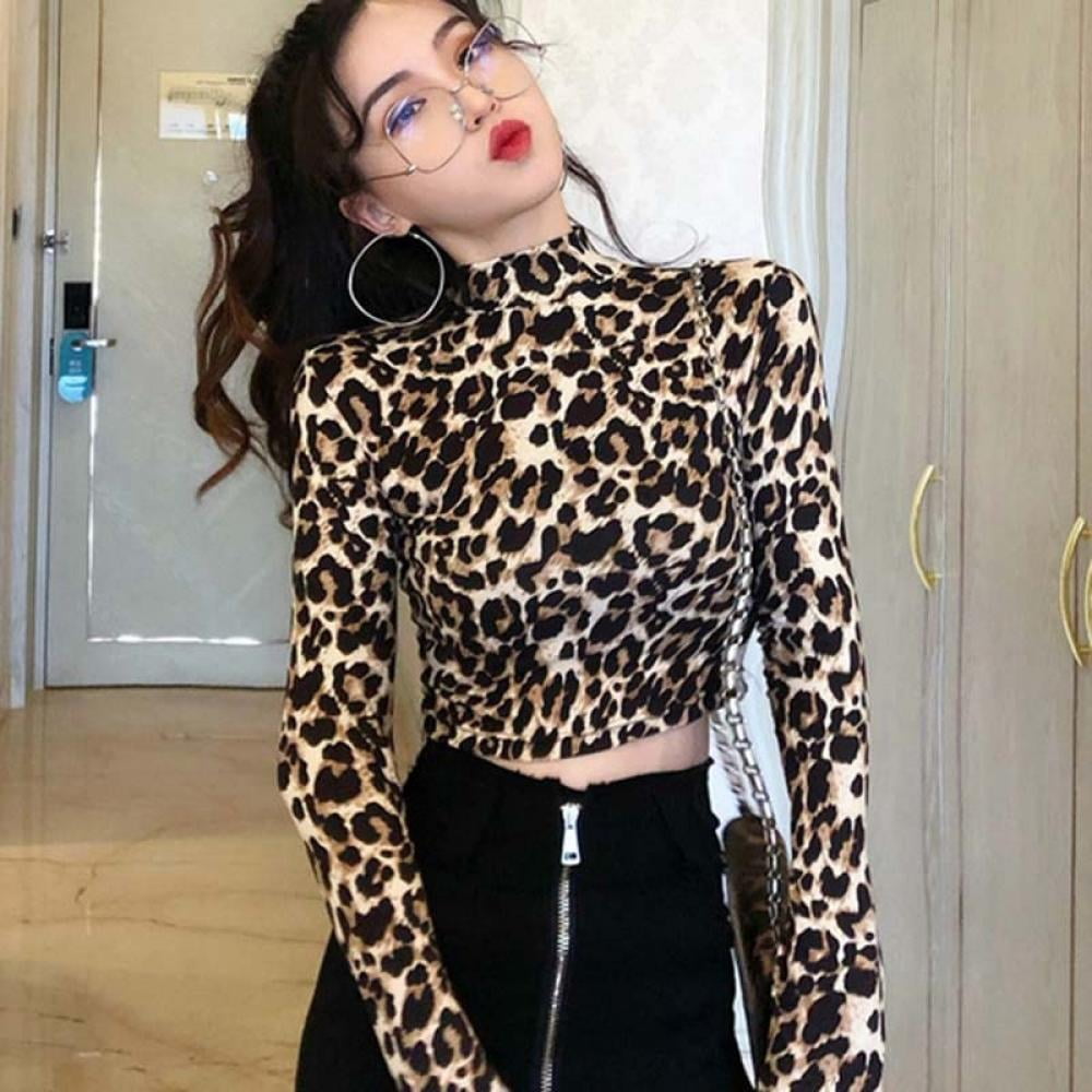 animal print fitted top