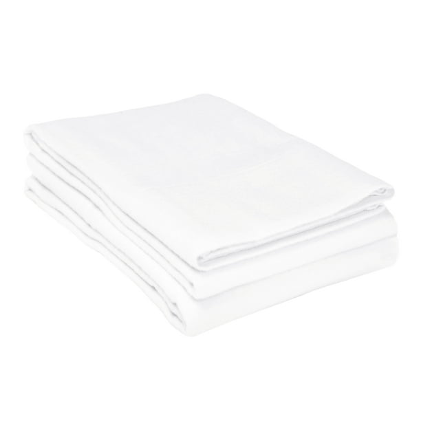 Superior Solid Flannel Cotton Pillowcase Set, Standard, White