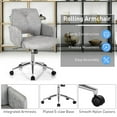 thumbnail image 5 of Giantex Tufted Chair, Height-adjustable Faux Leather Computer Desk Chair w/ Mid Back & Armrests, Rocking Accent Upholstered Swivel Armchair for Home Office, 5 of 8