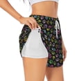 thumbnail image 3 of Lsque Colorful Paw Printed Women's Running Shorts with Liner Pockets,Elastic Quick Dry Workout Athletic Gym Yoga Shorts,Womens High Waist Shorts-X-Large, 3 of 9