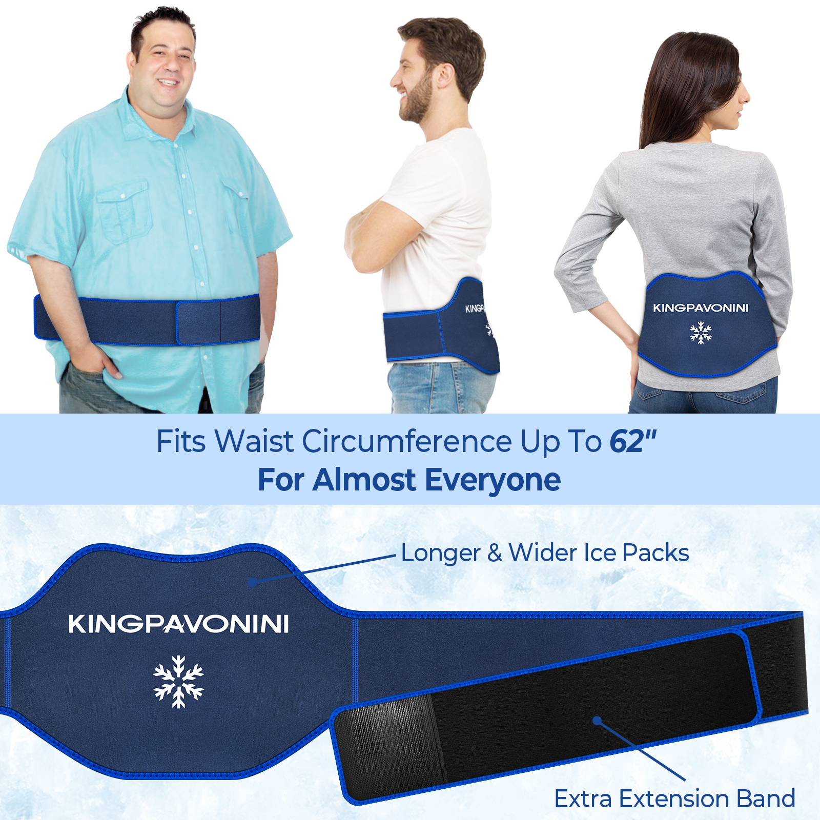 KingPavonini Extra Large Reusable Back Ice Pack with Straps photo 5