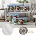 thumbnail image 6 of Blue Green Snowman Christmas Outdoor Waterproof Pillow Covers, Xmas Tree Snowflake Winter Decorative Square Throw Pillowcase Sofa Cushion Sham for Patio/Couch/Chair, 24"x24" 2 Pack, 6 of 8