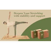 Yos - The Indian Yoga Shop Cork Yoga Block 2 Pack 9 x 5 x 3 Inches