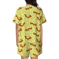 thumbnail image 3 of Naloa Floral Squirrel Women's Short-Sleeved Pajama Set, Loungewear, Summer pajamas, Breathable Cozy - 4X-Large, 3 of 9
