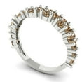 thumbnail image 2 of 1.05 ct Brilliant Round Cut Simulated Champagne 14k White Gold Band SZ 4.5, 2 of 6