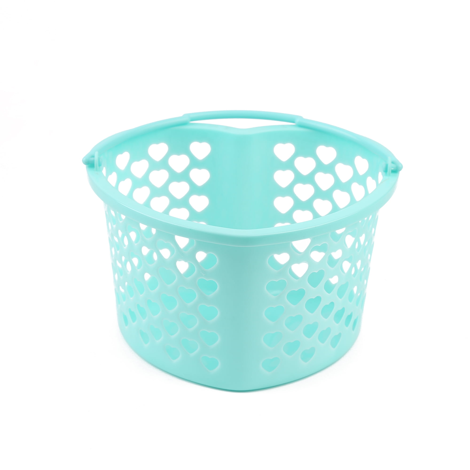 Way to Celebrate Valentine's Day Teal Heart Shaped Basket, Plastic Gift