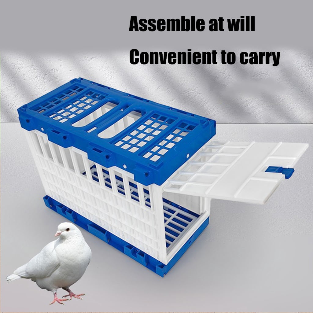 WINDLAND Foldable Bird Cage Durable Plastic Carriers for Race Pigeons Baby Parrots Outdoor Exercise